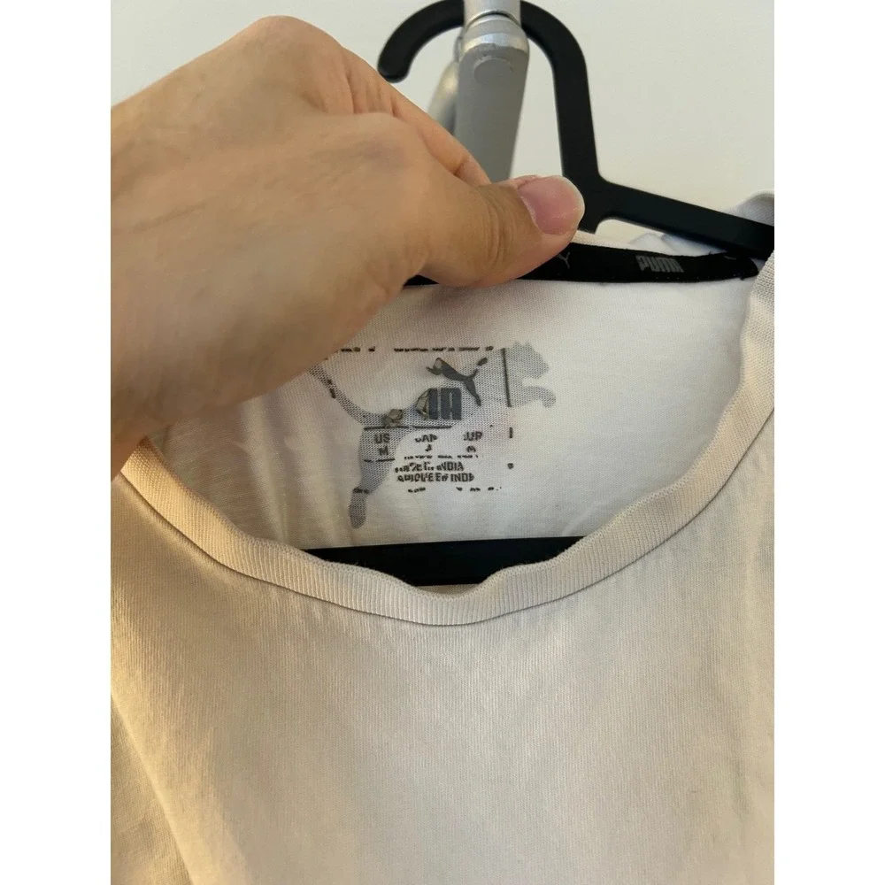 Puma Color‎ Block T Shirt White Black Logo Men's Size Medium - Picture 3 of 9